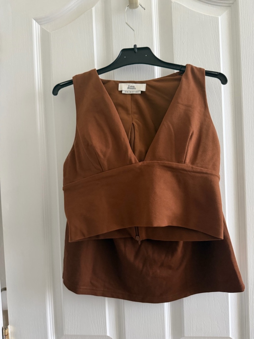 Princess Polly Brown Layered V-Neck Crop Top